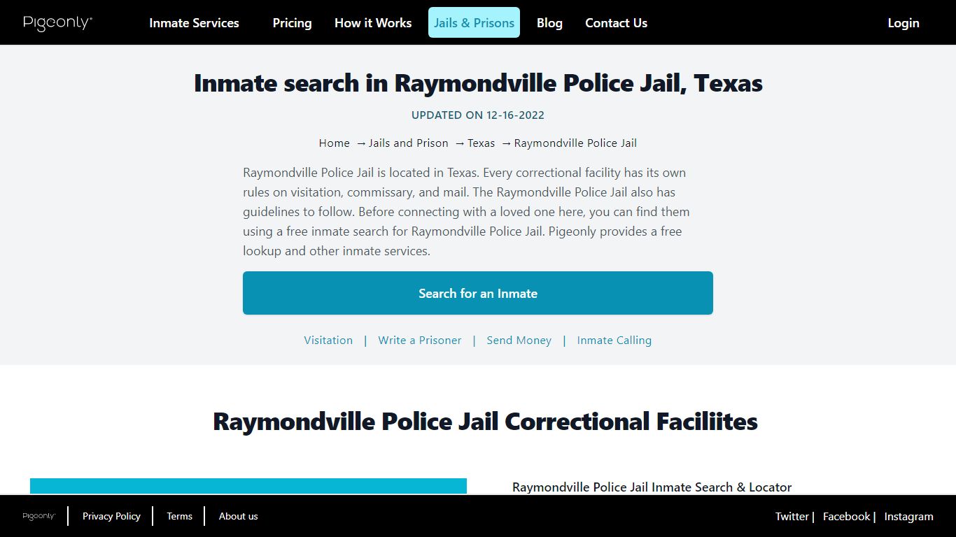 Inmate Search Raymondville Police Jail, Texas | Pigeonly